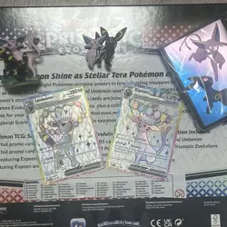 Pokemon Prismatic Evolutions Figure Collection - Promo, Figure, Pin and Sleeves! - Image 1