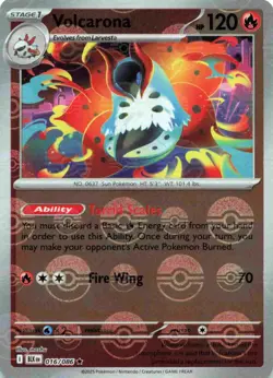 Volcarona (Poke Ball) - Black Bolt 16/86 Reverse Holo Rare - Mint - Pokemon TCG - Image 1