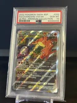 2022 POKEMON SWSH BLACK STAR PROMO #262 FULL ART/CHARIZARD VSTAR PSA 10 - Image 1