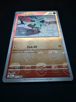 Larvesta 015/086 SV Black Bolt Master Ball Pattern Common Pokemon TCG NM - Image 3