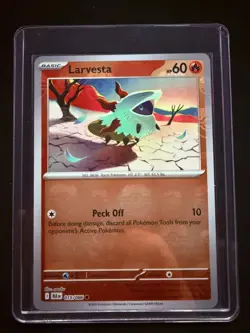 Larvesta 015/086 SV Black Bolt Master Ball Pattern Common Pokemon TCG NM - Image 5