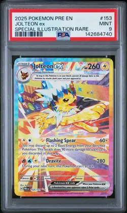 2025 POKEMON PRE EN-PRISMATIC EVOLUTIONS #153 JOLTEON EX PSA 9 - Image 1