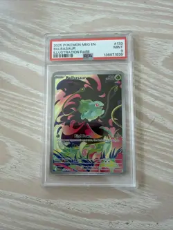 2025 POKEMON MEG EN-MEGA EVOLUTION ILLUSTRATION RARE #133 BULBASAUR PSA 9 - Image 1
