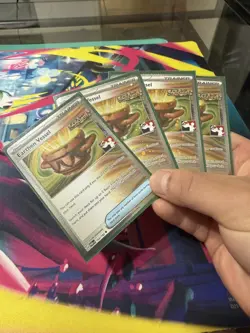 4x Pokemon Earthen Vessel 163/182 Prize Pack Series Cosmo Holo Pack Fresh NM - Image 1