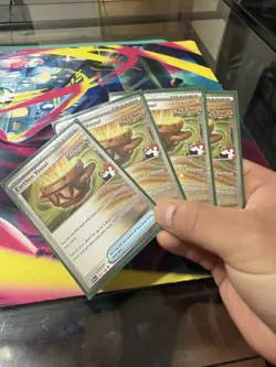 4x Pokemon Earthen Vessel 163/182 Prize Pack Series Cosmo Holo Pack Fresh NM - Image 2