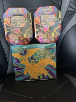 🔥Pokemon TCG: Ascended Heroes Elite Trainer Box (ETB) & 2 Mega Charizard Tin Y - Image 1