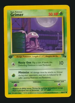 1999 Pokemon FOSSIL (WOTC) -#48 GRIMER *1st Edition* - Image 1