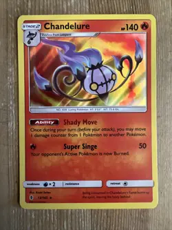 Chandelure - 13/145 - Holo Rare Sun & Moon: Guardians Rising Pokemon NM - Image 1