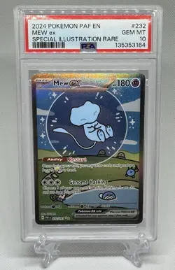 Pokemon Scarlet & Violet Paldean Fates Bubble Mew PSA 10 Mew EX 232/091 - Image 1