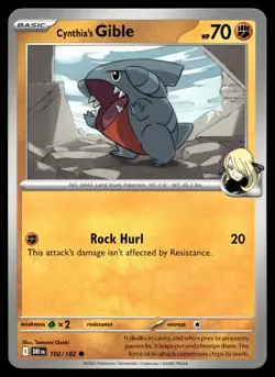 Cynthia's Gible 102/182 Pokemon Sv10: Destined Rivals Non Holo - Image 1