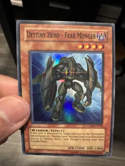 YuGiOh Destiny Hero Fear Monger CP06-EN002 Unlimited Super Rare MP - Image 1