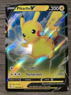 Pikachu V Holo Ultra Rare Pokemon TCG Card 086/264 - Image 1