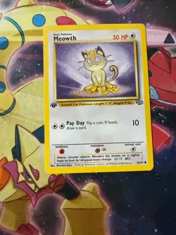Pokemon Card Meowth 56/64 1st Edition 1999 VTG WOTC Wizard - Image 1