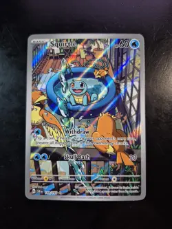 Squirtle 148/142 Stellar Crown Illustration Rare Pokemon Card NM - Image 1