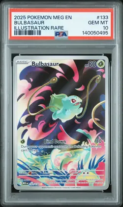 2025 POKEMON BULBASAUR MEG EN-MEGA EVOLUTION ILLUSTRATION RARE GEM MINT PSA 10 - Image 1