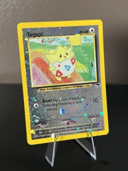 Pokemon Togepi 4/18 Southern Islands Promo Reverse Holo Swirl 2001 WotC LP - Image 2