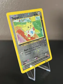 Pokemon Togepi 4/18 Southern Islands Promo Reverse Holo Swirl 2001 WotC LP - Image 3