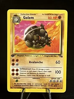 1999 Pokemon Golem Fossil 1st Ed #36 - Image 1