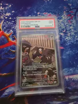 2023 POKEMON OBF EN-OBSIDIAN FLAMES ILLUSTRATION RARE #204 HOUNDOUR PSA 8 - Image 1
