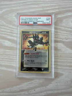 2021 POKEMON SWSH PROMO CELEBRATIONS ETB #144 GRENINJA-GOLD STAR PSA 9 - Image 1