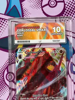 Pokemon TCG - Coalossal VMAX 099/185 - SWSH Vivid Voltage - Graded - ACE 10 - Image 2