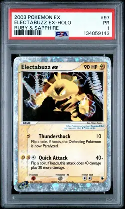 PSA 1 Electabuzz EX Holo Foil #97 Ruby & Sapphire 2003 Pokemon E Reader PR - Image 1