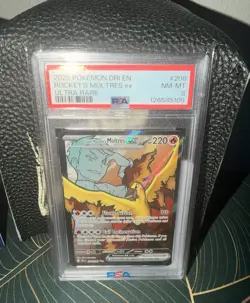 2025 Pokemon SV Destined Rivals DRI EN Team Rocket's Moltres ex #208/182 PSA 8 - Image 1