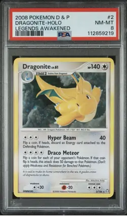 2008 POKEMON DIAMOND & PEARL LEGENDS AWAKENED #2 DRAGONITE-HOLO LEGENDS AWAKENED - Image 1