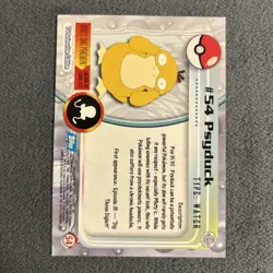 1999 Topps Pokemon Psyduck #54 TV Animation Edition Blue Logo Non-Holo - Image 2