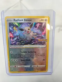 Radiant Eevee SWSH230 Black Star Promo Holo Pokemon GO NM/M + Toploader - Image 1