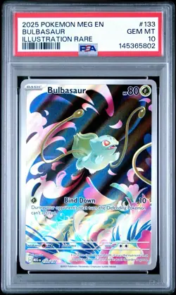 2025 POKEMON MEG EN-MEGA EVOLUTION ILLUSTRATION RARE #133 BULBASAUR PSA 10 - Image 1