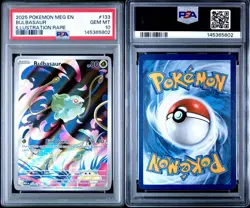2025 POKEMON MEG EN-MEGA EVOLUTION ILLUSTRATION RARE #133 BULBASAUR PSA 10 - Image 3