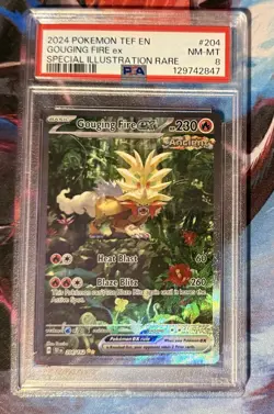 Gouging Fire EX 204/162 Special Illustration Rare Pokemon PSA 8 *055 - Image 1