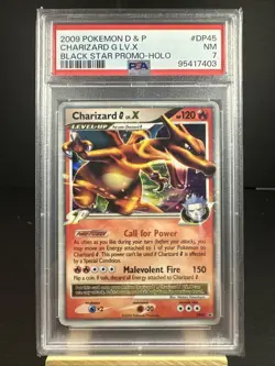 2009 PSA 7 POKEMON DIAMOND & PEARL BLACK STAR PROMO HOLO #DP45 CHARIZARD G LV.X - Image 1