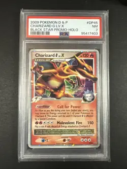 2009 PSA 7 POKEMON DIAMOND & PEARL BLACK STAR PROMO HOLO #DP45 CHARIZARD G LV.X - Image 2