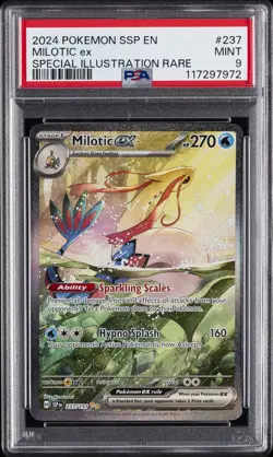 2024 POKEMON SSP EN-SURGING SPARKS SPECIAL ILLUSTRATION RARE MILOTIC EX PSA 9 - Image 1
