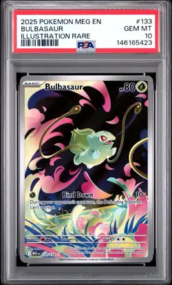 2025 POKEMON MEG EN-MEGA EVOLUTION ILLUSTRATION RARE #133 BULBASAUR PSA 10 - Image 1