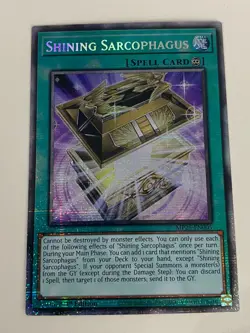 Yugioh Shining Sarcophagus x 3 - 1st Edition Starlight Rare NM - Free Holo - A - Image 4