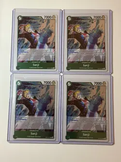 Sanji OP13-027 Carrying On His Will 4 Foil Card Play Set Lot One Piece - Image 1