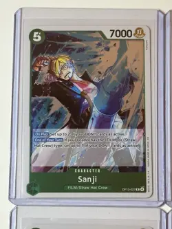 Sanji OP13-027 Carrying On His Will 4 Foil Card Play Set Lot One Piece - Image 2
