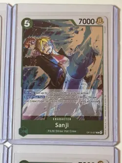 Sanji OP13-027 Carrying On His Will 4 Foil Card Play Set Lot One Piece - Image 3
