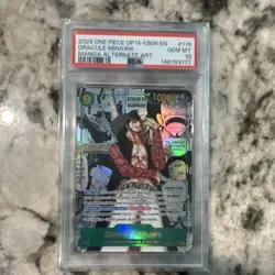 Namco Dracule Mihawk OP14-119 Alternate Art Foil Secret Rare PSA 10 - Image 1