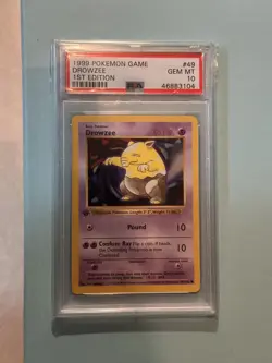 Pokemon PSA 10 GEM MINT Drowzee 1st Edition Base Set 1999 Card 49/102 - Image 1