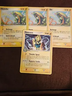 Pokemon Cards Electrike Holo Stamped, Manectric, Electrikex2 (EX Deoxys) - Image 1