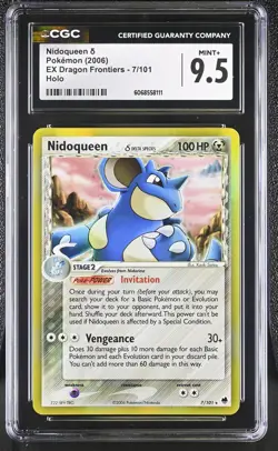 CGC 9.5 MINT+ Nidoqueen 2006 EX Dragon Frontiers 7/101 Holo Pokemon Card - Image 1
