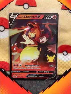 Pokemon Card - 2021 SWSH Black Star Promo Lance's Charizard V #133 Celebrations - Image 1