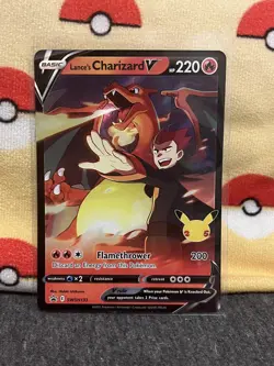 Pokemon Card - 2021 SWSH Black Star Promo Lance's Charizard V #133 Celebrations - Image 2