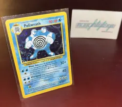 NM Poliwrath - Base Set (BS) 13/102 Pokemon Card Rare Holo Vintage 🌟🃏 - Image 1