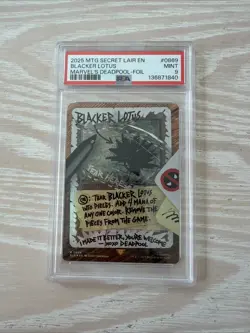 2025 MTG Deadpool Secret Lair #869 Blacker Lotus PSA 9 Mint - Image 1