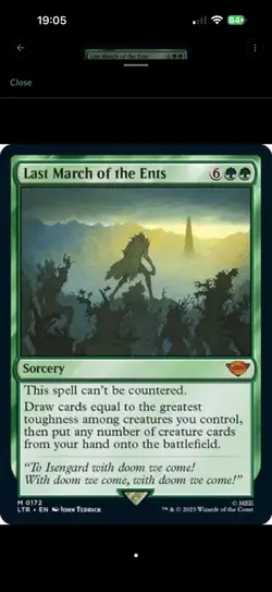 Last March of the Ents #172 Lord of the Rings LTR Magic MTG - Image 1
